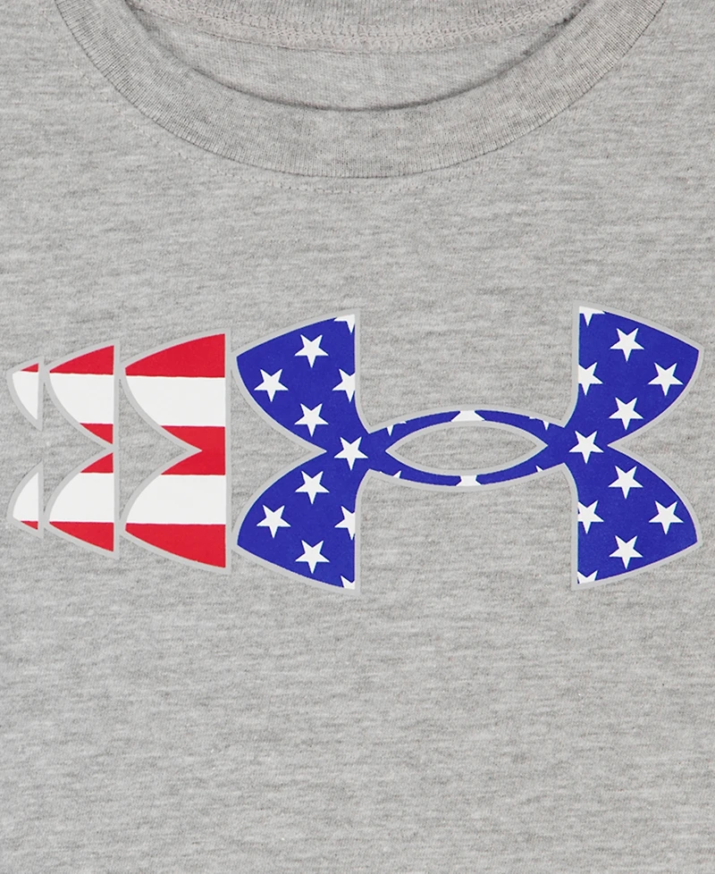 Under Armour Boys' 4T-7 Ua Flag Logo T-Shirt and Shorts, 2-Piece Set