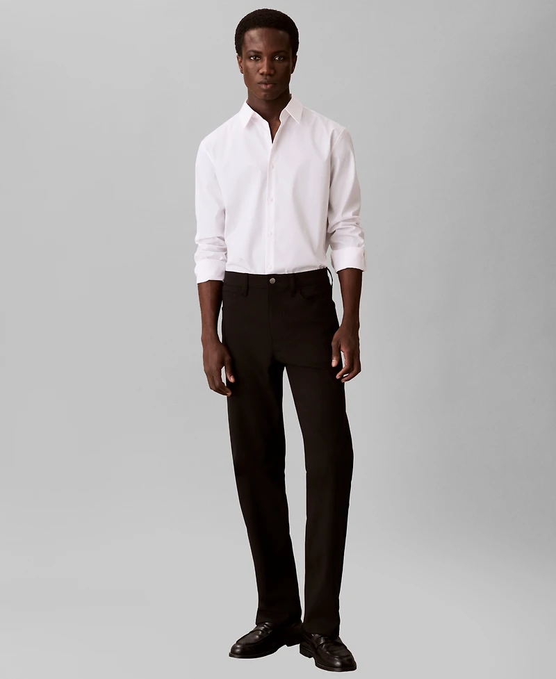 Calvin Klein Men's Stretch Striped Slim-Fit Dress Shirt