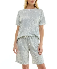 Roudelain Women's Short-Sleeve Drop Shoulders Top & Shorts, 2-Piece Set