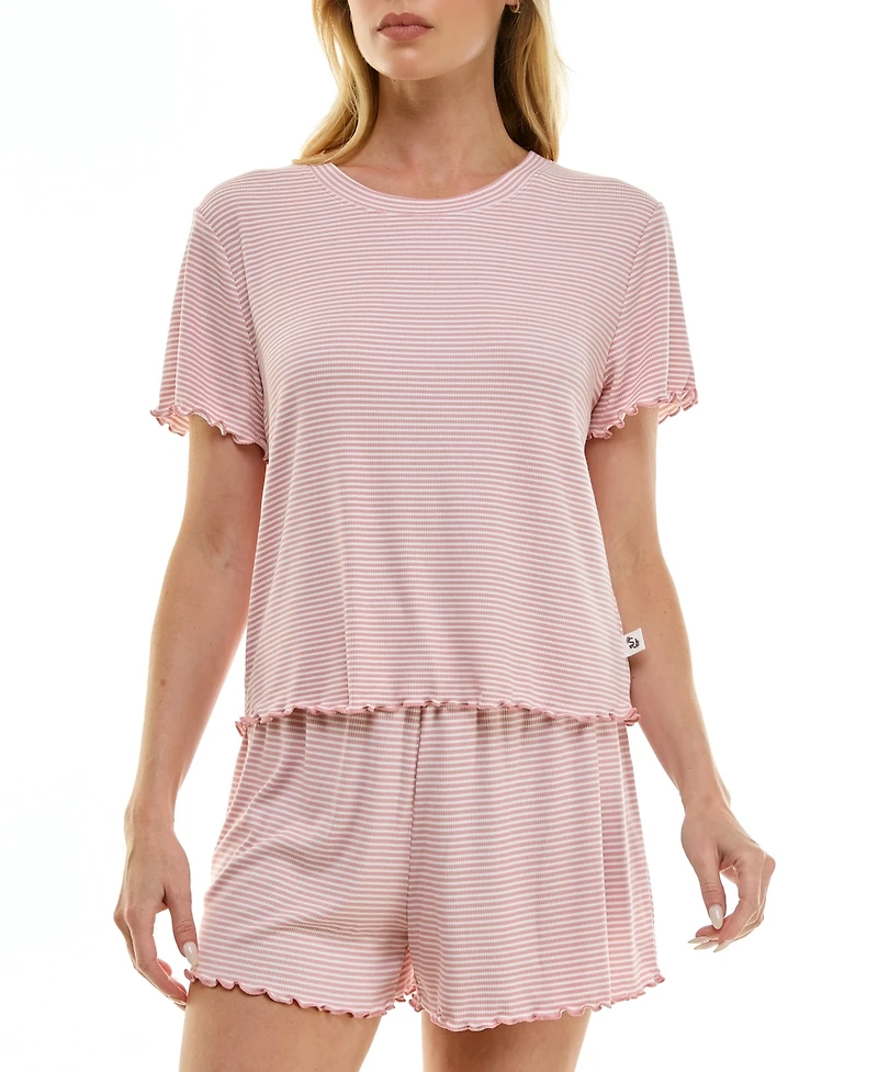 Sincerely Jules Women's Striped Top & Shorts, 2-Piece Set