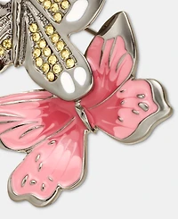 Anne Klein Pave Double Butterfly Pin