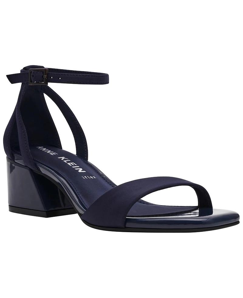 Anne Klein Women's Mia Ankle Strap Block Heel Dress Sandals