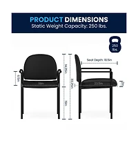 Emma+Oliver Comfort Stackable Steel Side Reception Chair with Arms