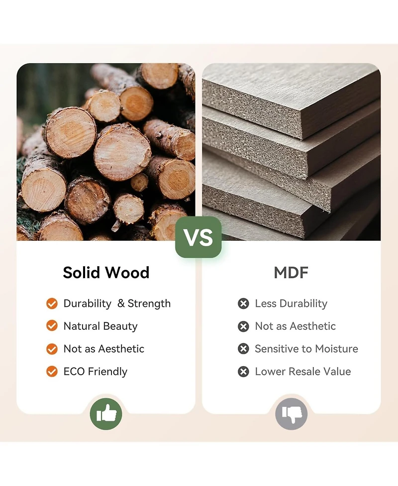 Tribesigns Solid Wood Square End Table with Storage Set of 2, Mid-Century Modern Bedside Nightstand with Removable Lid, Fluted Side Table