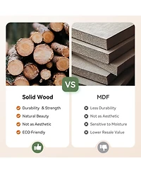 Tribesigns Solid Wood Square End Table with Storage Set of 2, Mid-Century Modern Bedside Nightstand with Removable Lid, Fluted Side Table