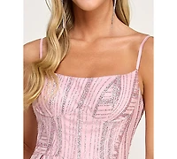 Say Yes Juniors' Square Neck Ball Gown