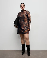 Mango Women's Paisley-Print Satin Dress