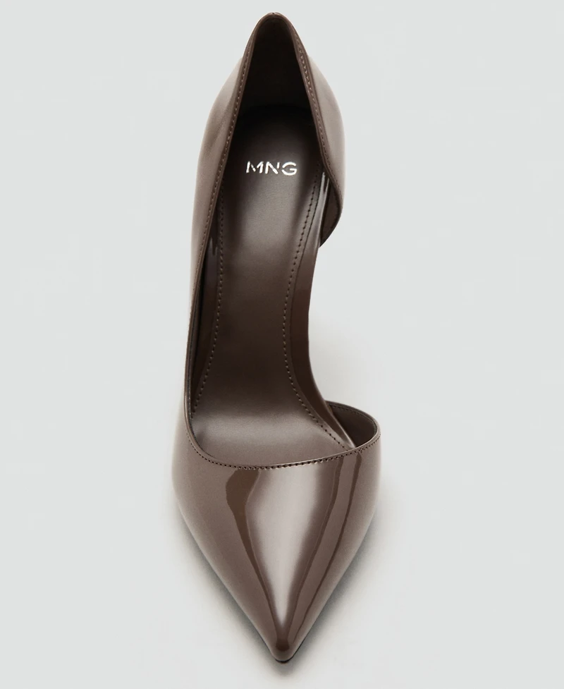 Mango Women's Asymmetrical Patent Leather Court Shoes