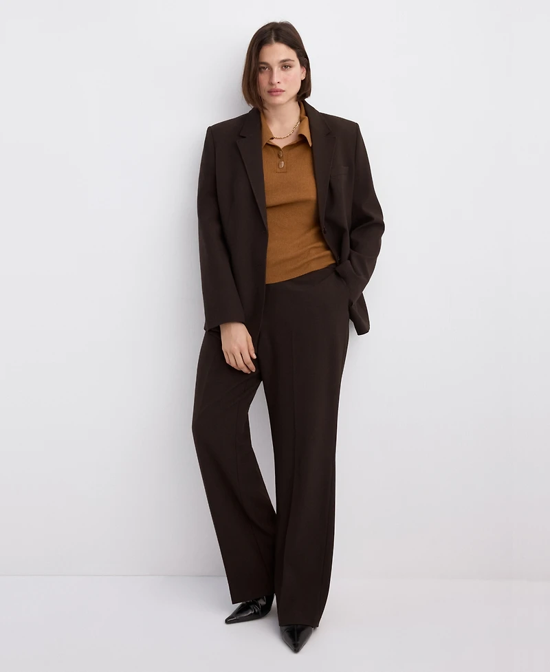 Mango Women's Polo-Neck Ribbed Sweater