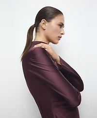 Mango Women's Pleat Detail Satin Dress