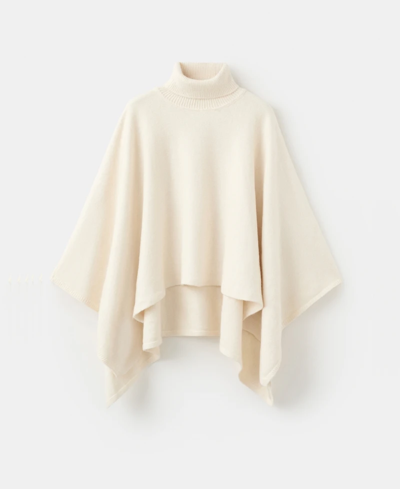 Mango Women's Knitted Turtleneck Cape Sweater
