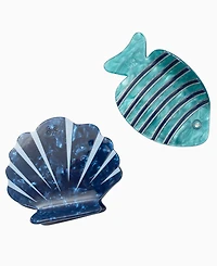 Frasier Sterling Fish and Shell Hair Claw Clip, 2-Piece Set