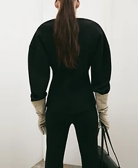 Mango Women's Oversized V-Neck Cardigan Sweater