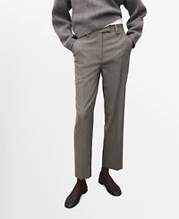 Mango Women's Slim Cropped Pinstripe Pants