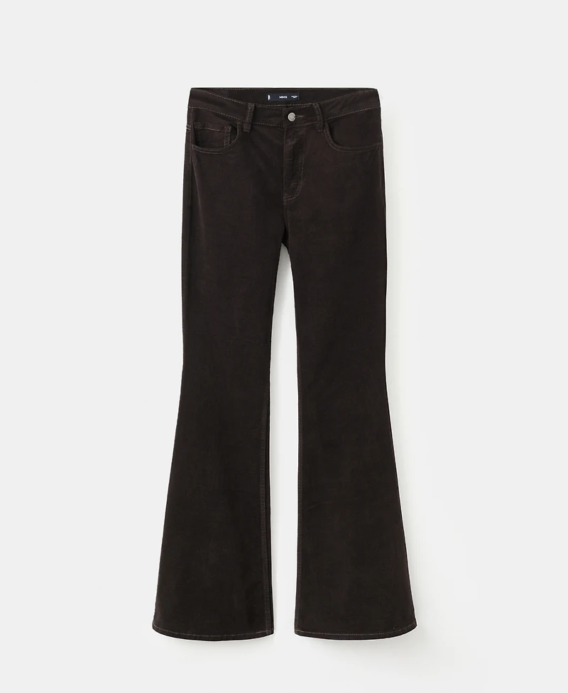 Mango Women's Velvet Flared Jeans