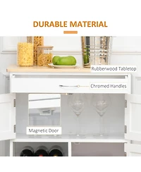 Boyel Living Rolling Portable Small Kitchen Island Cart on Wheels with Solid Wood Top, Carts Mobile Movable with 3 Drawers and Storage Shelves Cabinet