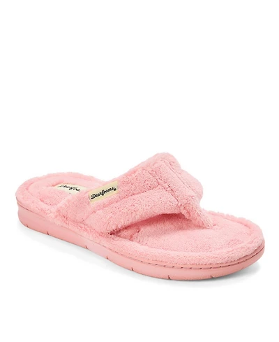 Dearfoams Women's Wrenley Terry Thong Flip Flop House Slipper