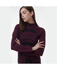 Leem Women's Geometric Jacquard Fitted Knit Top