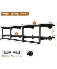 2-Tier Clothing Rack with Hanging Rod, Shelves Top Shelf