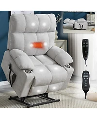 Maison Boucle Oversized Power Lift Recliner for Big & Tall with Massage Heat