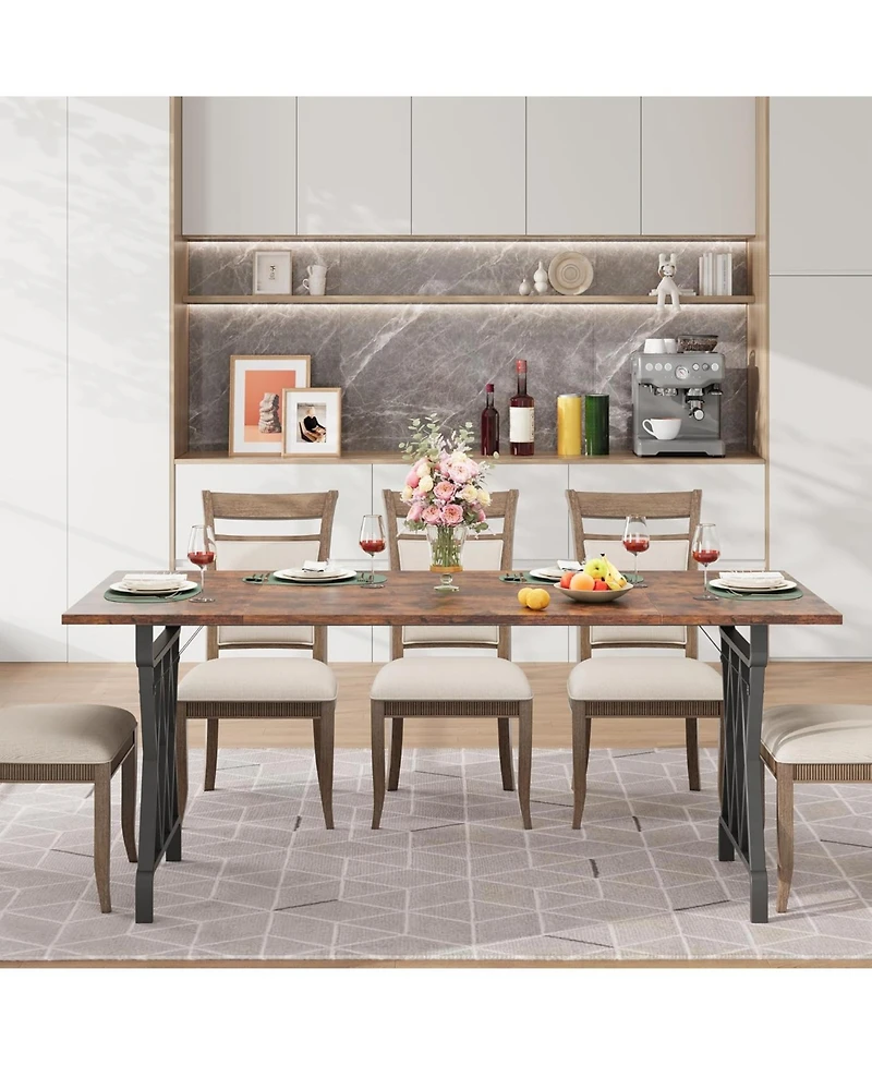 Gaomon Kitchen Table Rectangular Dining Table 70.9-Inch Long Dining Table for 6 Peoplefor Dining Room, Home Office, Living Room