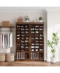 gaomon Shoe Cabinet, 10-Tier Entryway Shoe Storage Cabinet with 27 Cubbies and Tall Boots Storage, Freestanding Tall Shoe Organizer Cabinet