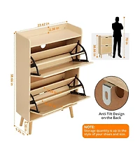 gaomon Shoe Storage Cabinet with Flip-Drawers, Ventilated Hidden Narrow Shoe Cabinet | Odor-Resistant Mdf Shoe Cabinet Storage