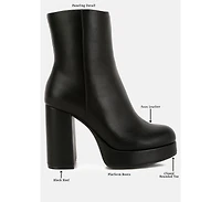 Womens beauty block heel platform ankle boots