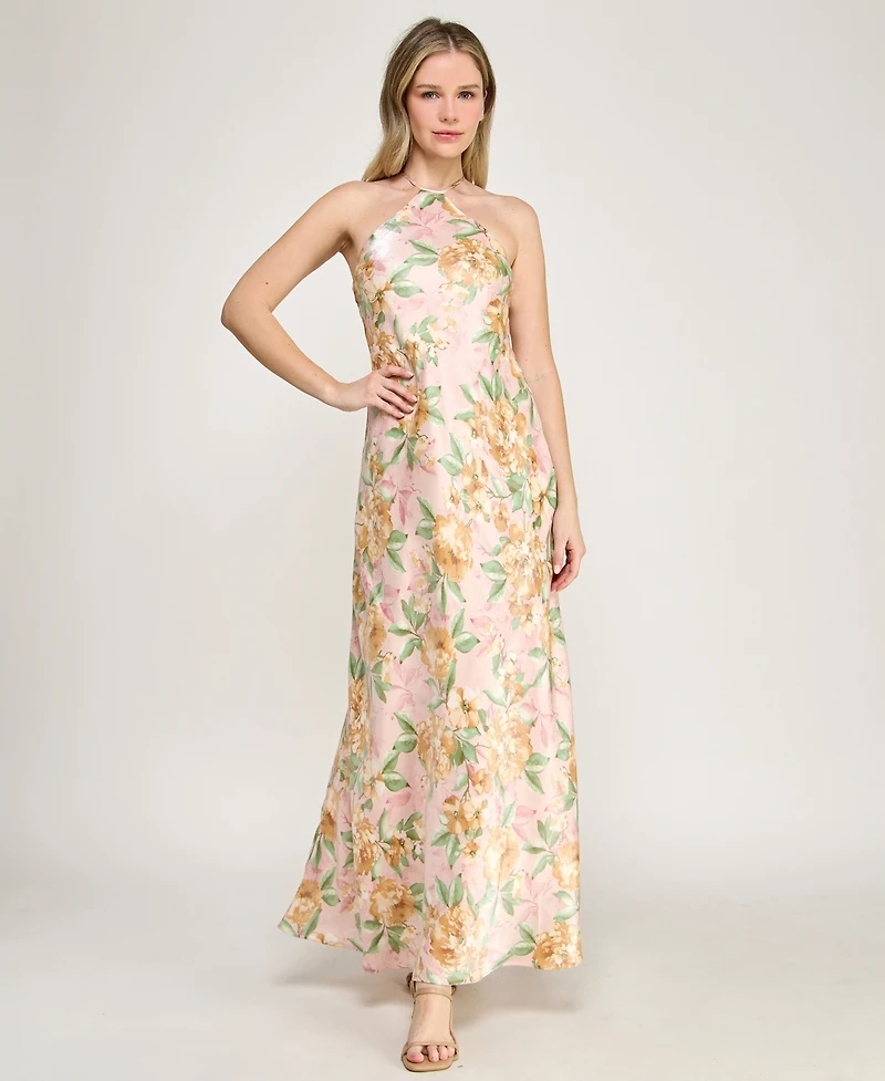 Row A Women's Halter Neck Maxi Dress