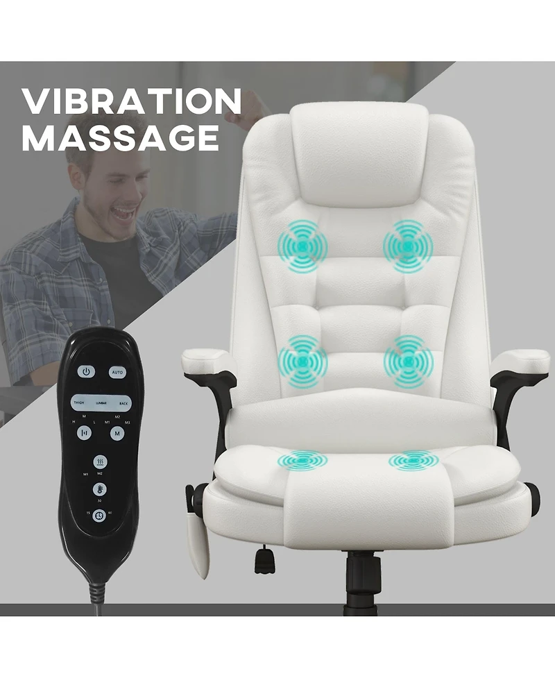 Draft - Boyel Living High Back Vibration Massage Office Chair with 6 Vibration Points Heated Reclining Pu Leather