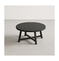 Gaomon Kitchen Table Round Coffee Table Industrial Brown Center Tablefor Dining Room, Home Office