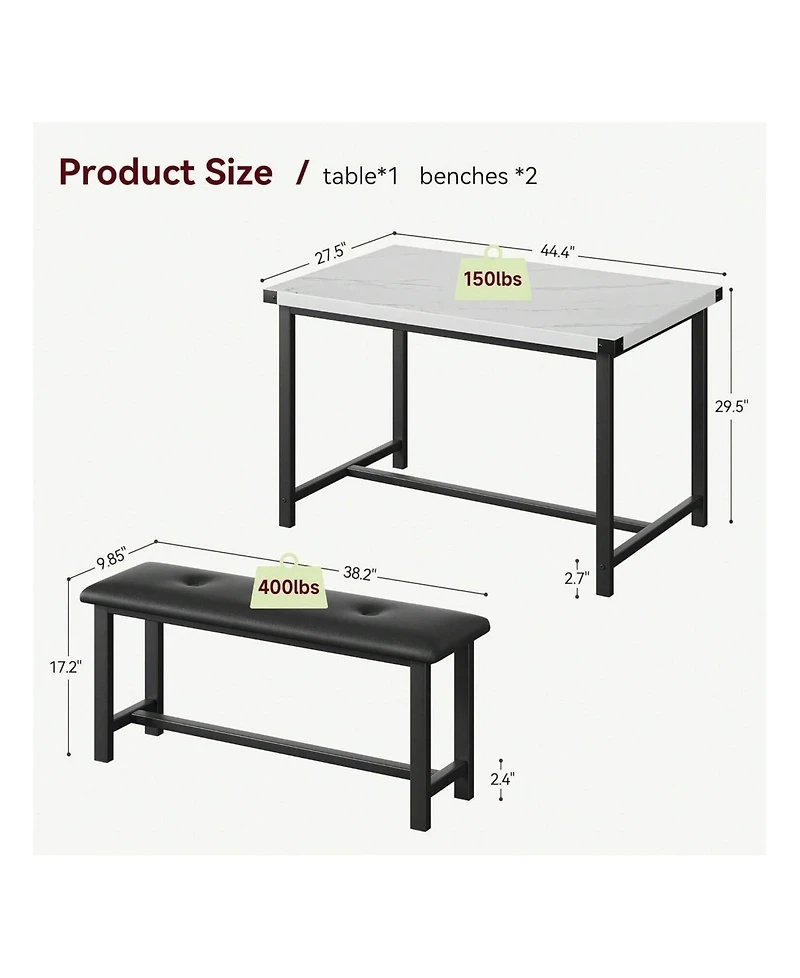 Kitchen Table Dining Table Set For 4 for Dining Room, Home Office, Living Room