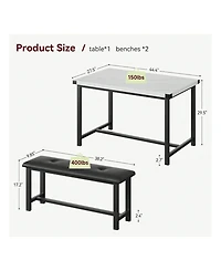 Kitchen Table Dining Table Set For 4 for Dining Room, Home Office, Living Room