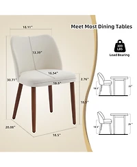 Gaomon Kitchen Table Set of 2 Beige Linen Dining Chairs for Dining Room, Home Office, Living Room