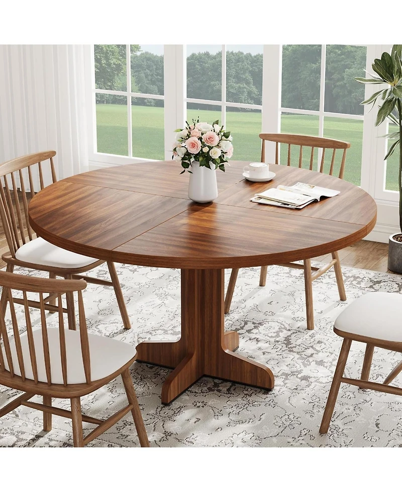 Gaomon Kitchen Table Round Dining Table for 4-6 People 47 Inches Kitchen Dining Room