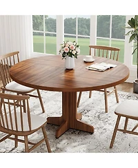Gaomon Kitchen Table Round Dining Table for 4-6 People 47 Inches Kitchen Dining Room