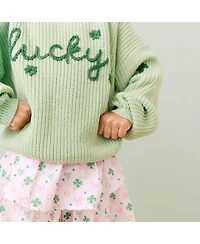 Draft - Sweet Wink Toddler Girls Lucky Shamrock St. Patrick's Day Knit Sweater