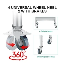 Gaomon Kitchen Table Stainless Steel Table Commercial Prep Work Table for Dining Room, Home Office, Living Room