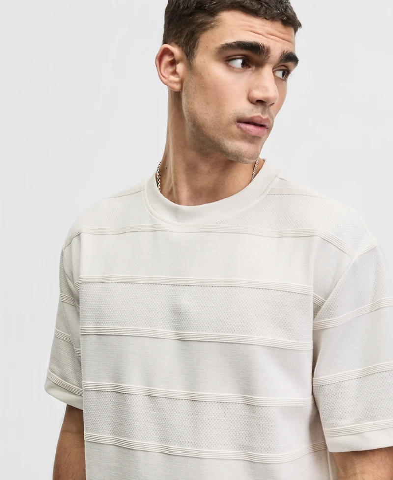 Mode of One Men's Relaxed-Fit Ottoman Mesh T-Shirt, Macy's Exclusive
