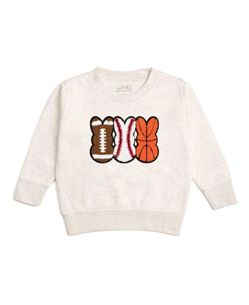 Draft - Sweet Wink Toddler Boys Sports Peeps Patch Easter Sweatshirt