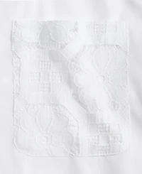 Mode of One Men's Relaxed-Fit Spliced Lace Short-Sleeve Shirt, Macy's Exclusive