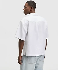 Mode of One Men's Boxy-Fit Short-Sleeve Linen Camp Shirt, Macy's Exclusive