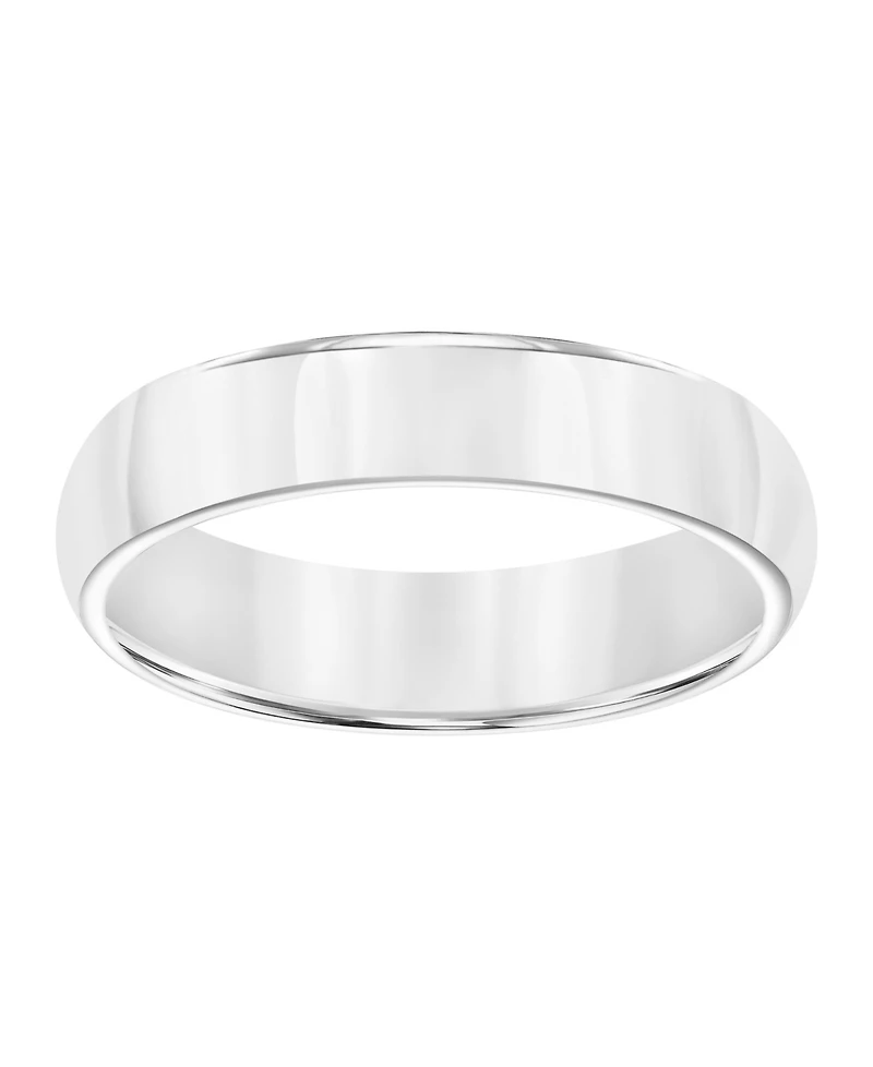 Triton Men's White Tungsten Carbide Ring, Dome Wedding Band (5mm)
