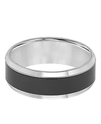 Triton Men's Tungsten Carbide and Ceramic Ring, 8mm Wedding Band