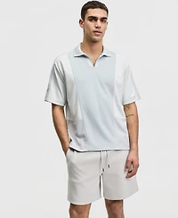 Mode of One Men's Relaxed-Fit Spliced Polo Shirt, Macy's Exclusive