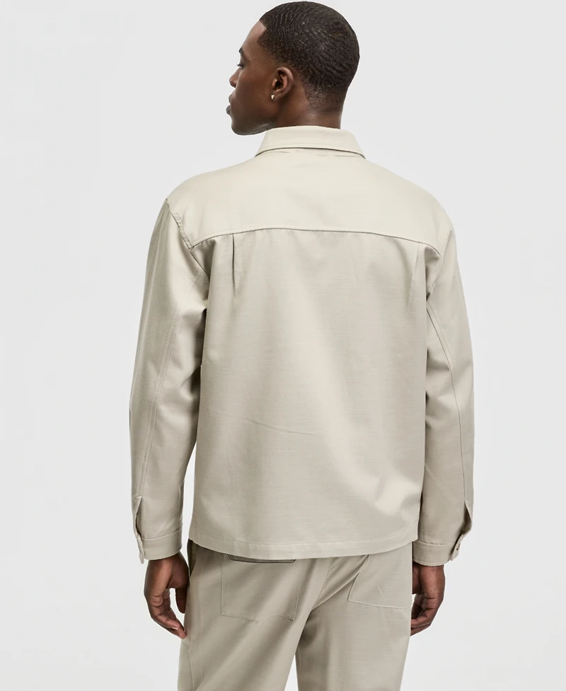 Mode of One Men's Relaxed-Fit Twill Shirt Jacket, Macy's Exclusive