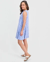 Style & Co Petite Floral Knit Sleeveless Lace-Up Dress, Macy's Exclusive