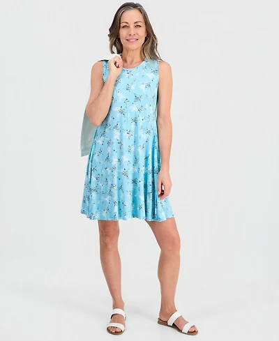 Style & Co Petite Printed Knit Sleeveless Flip Flop Dress, Macy's Exclusive