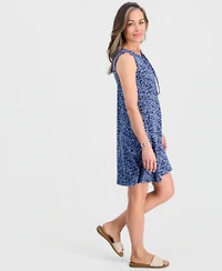 Style & Co Petite Printed Lace-Up Tank Dress, Macy's Exclusive