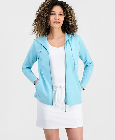 Style & Co Petite Zip-Front Long-Sleeve Hoodie, Created for Macy's